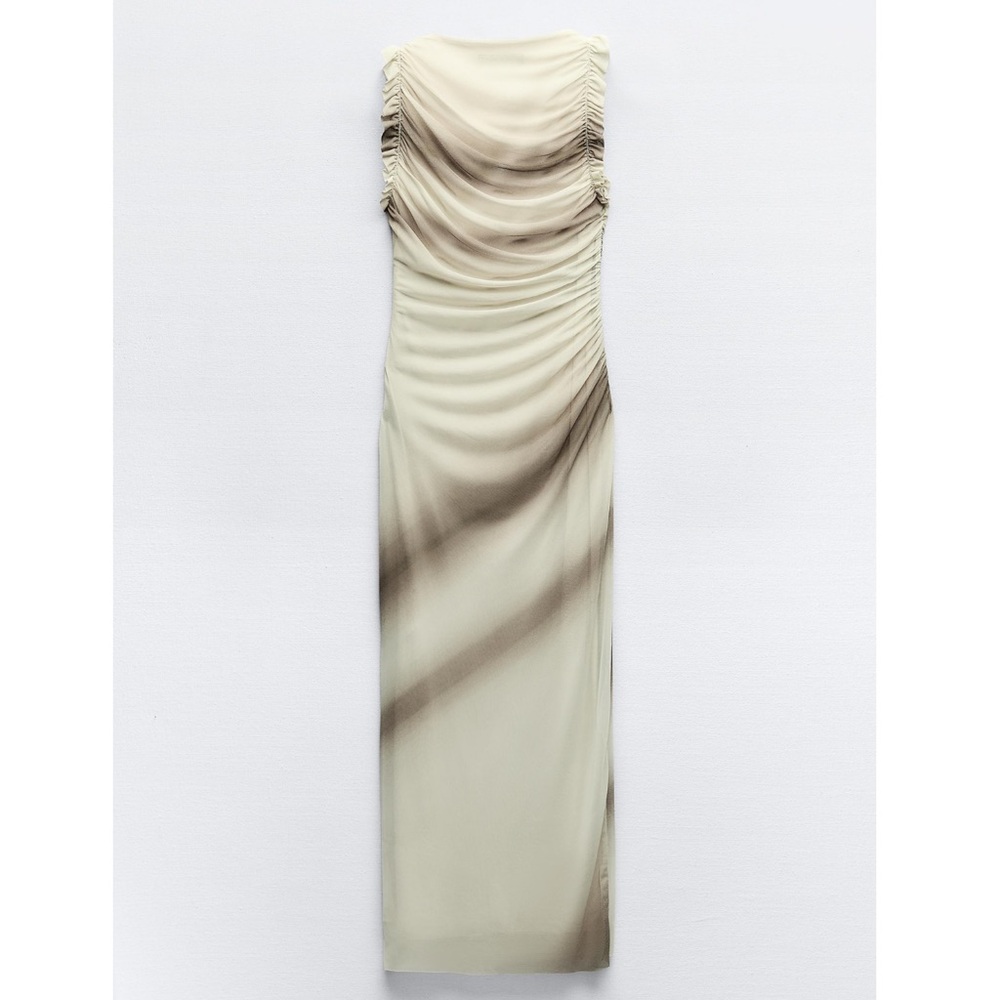Zara RUFFLED PRINTED TULLE DRESS - Picture 8 of 9